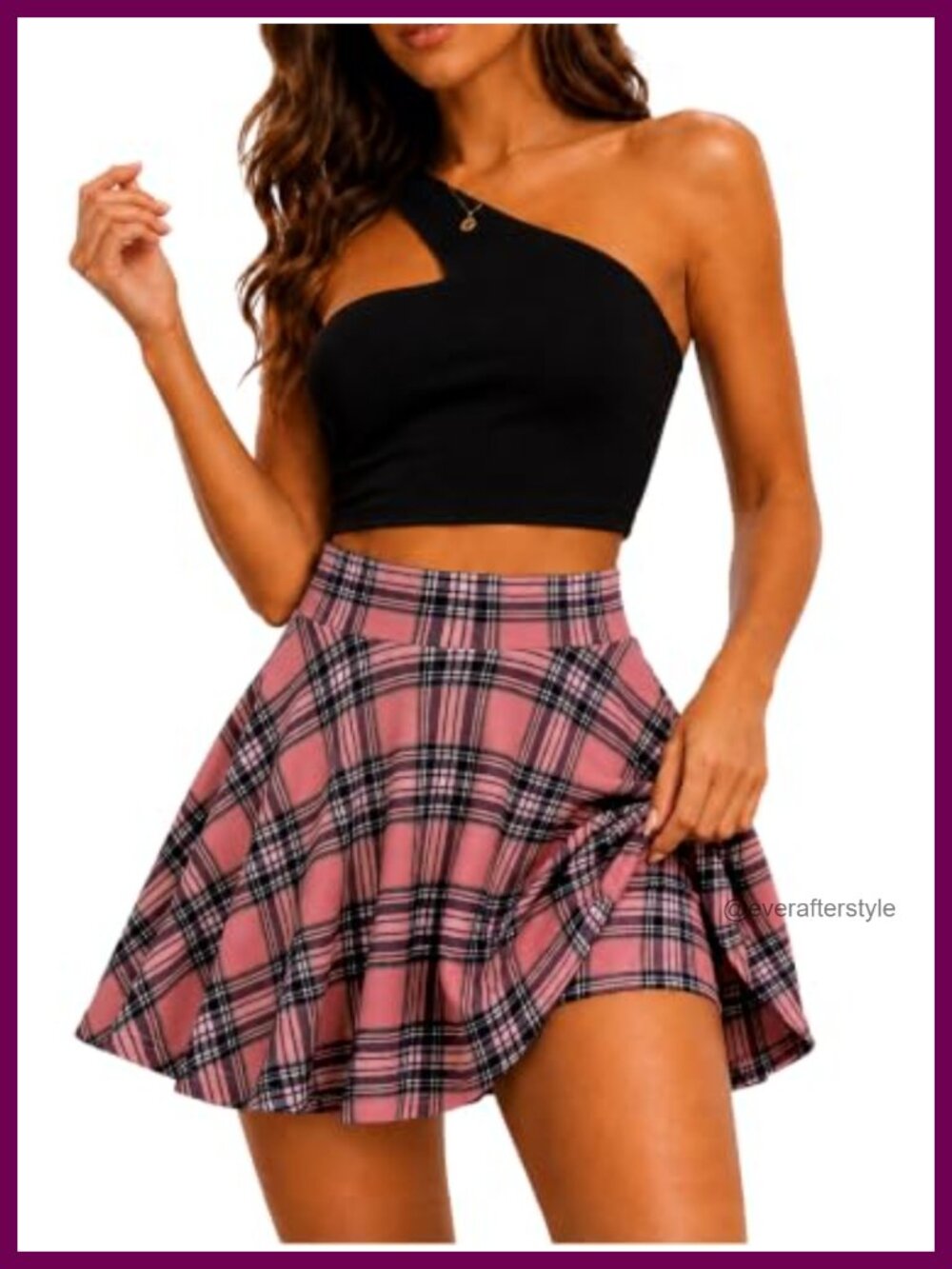 Women's Flared Mini Skater Skirt with Built-in Shorts High Waist A-Line